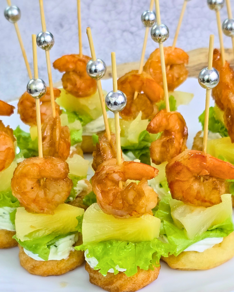 Канапе с креветкой, ананасом на тесте - фото2 Канапе с креветкой, ананасом на тесте - фото2