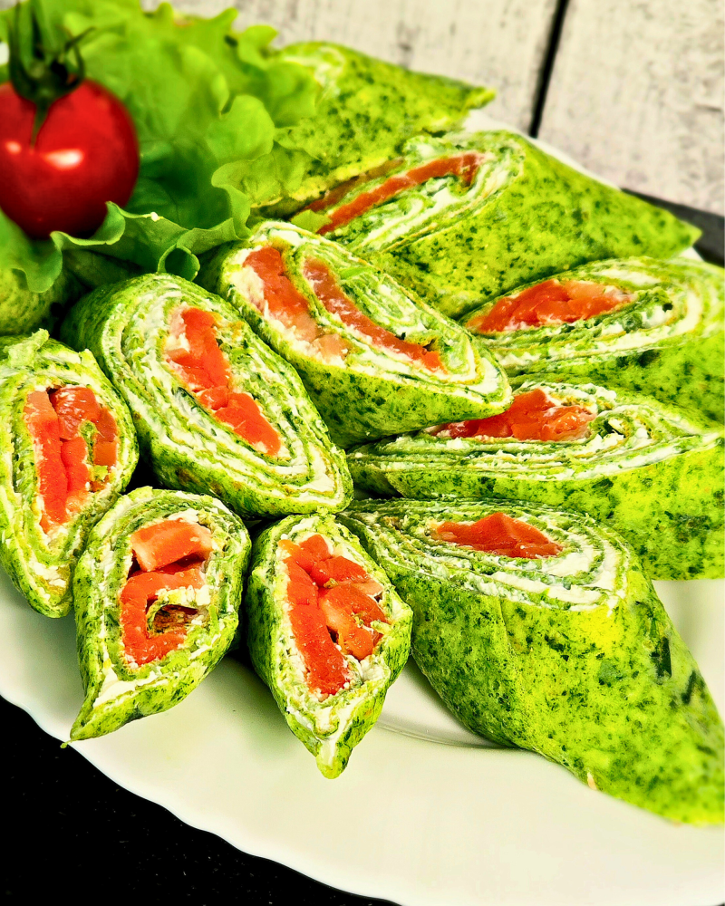 Блинчики со шпинатом и форелью - фото1